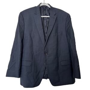 Lauren Ralph Lauren blue windowpane plaid wool size 48R XL preppy business